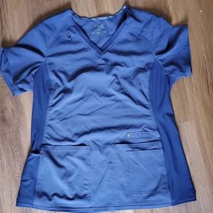 Navy Cherokee iFlex scrub top.